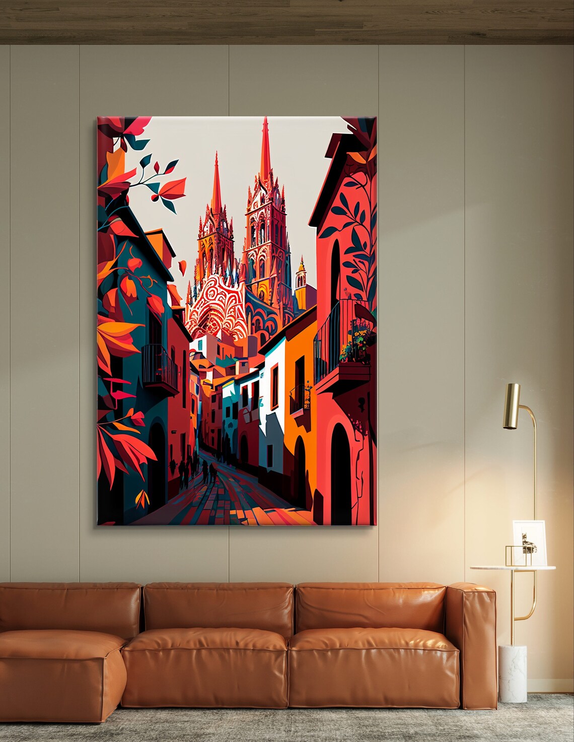 San Miguel de Allende Church in Vibrant Latin Street Art Poster - Image 6