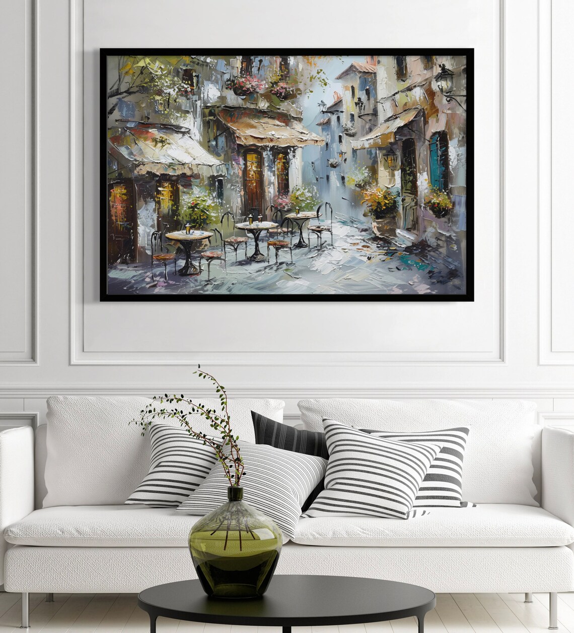 Parisian Cafe Street Alley Scene in Impressionist Style Art Poster - Image 3