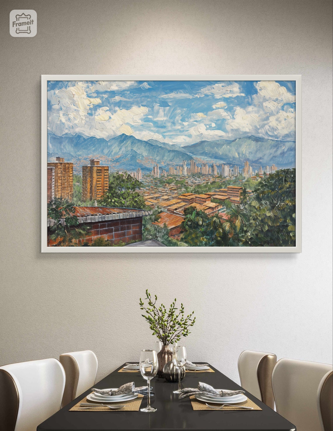 Medellin Colombia Skyline with Andes Mountains Cityscape Poster - Image 2