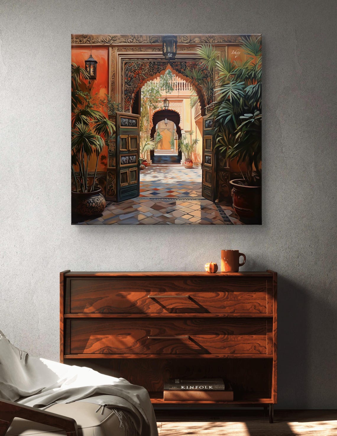 Grand Indian Haveli Courtyard Open Carved Doors Palace Art Poster - Image 6