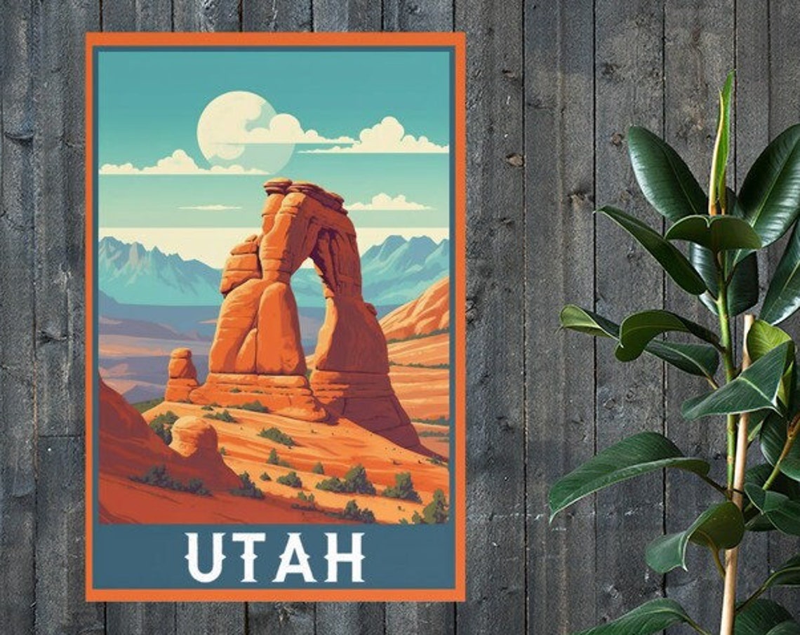 Utah Vintage Travel Poster Print Wall Art Gift Idea Home Decor - Image 2