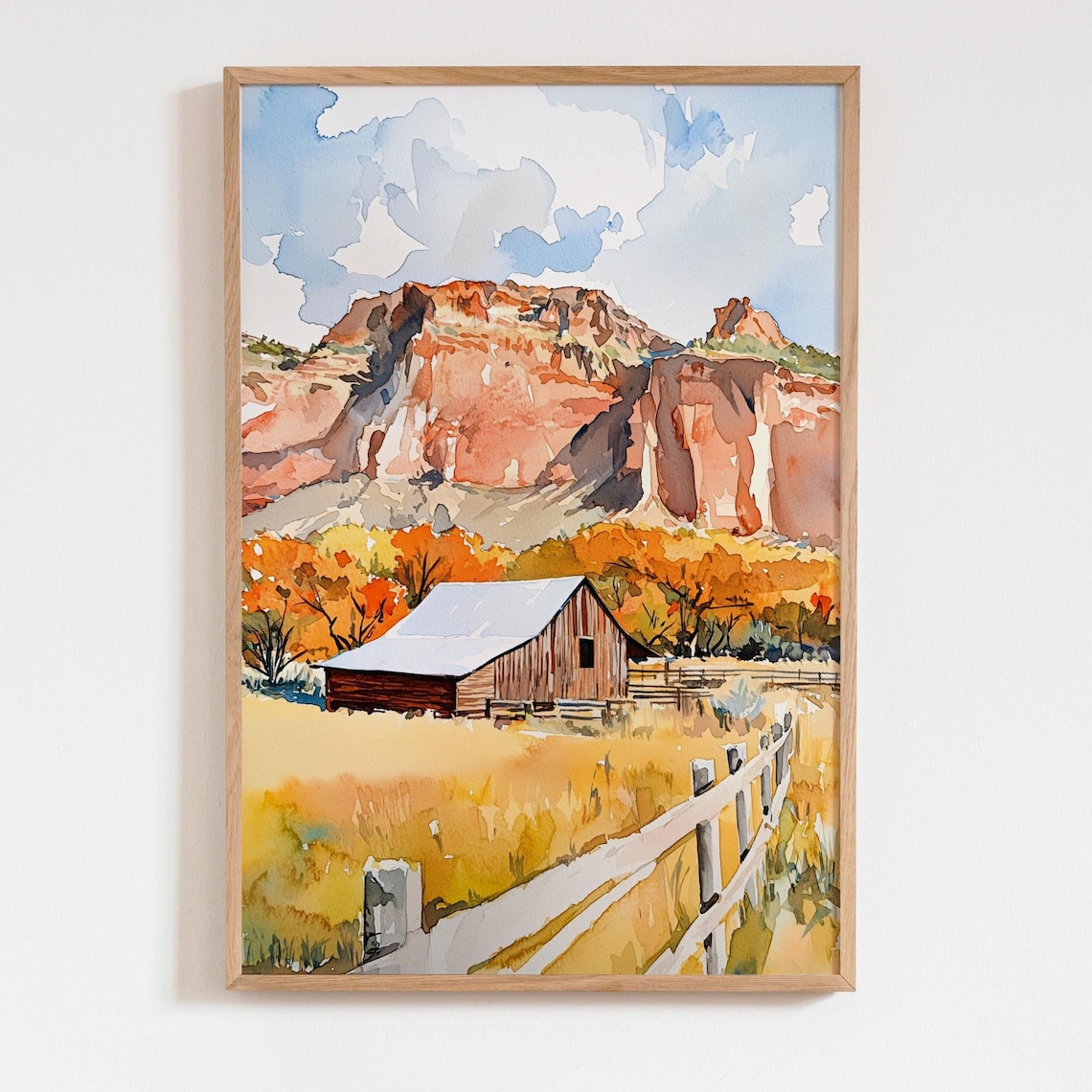 Capitol Reef Watercolor Travel Poster, National Park Decor