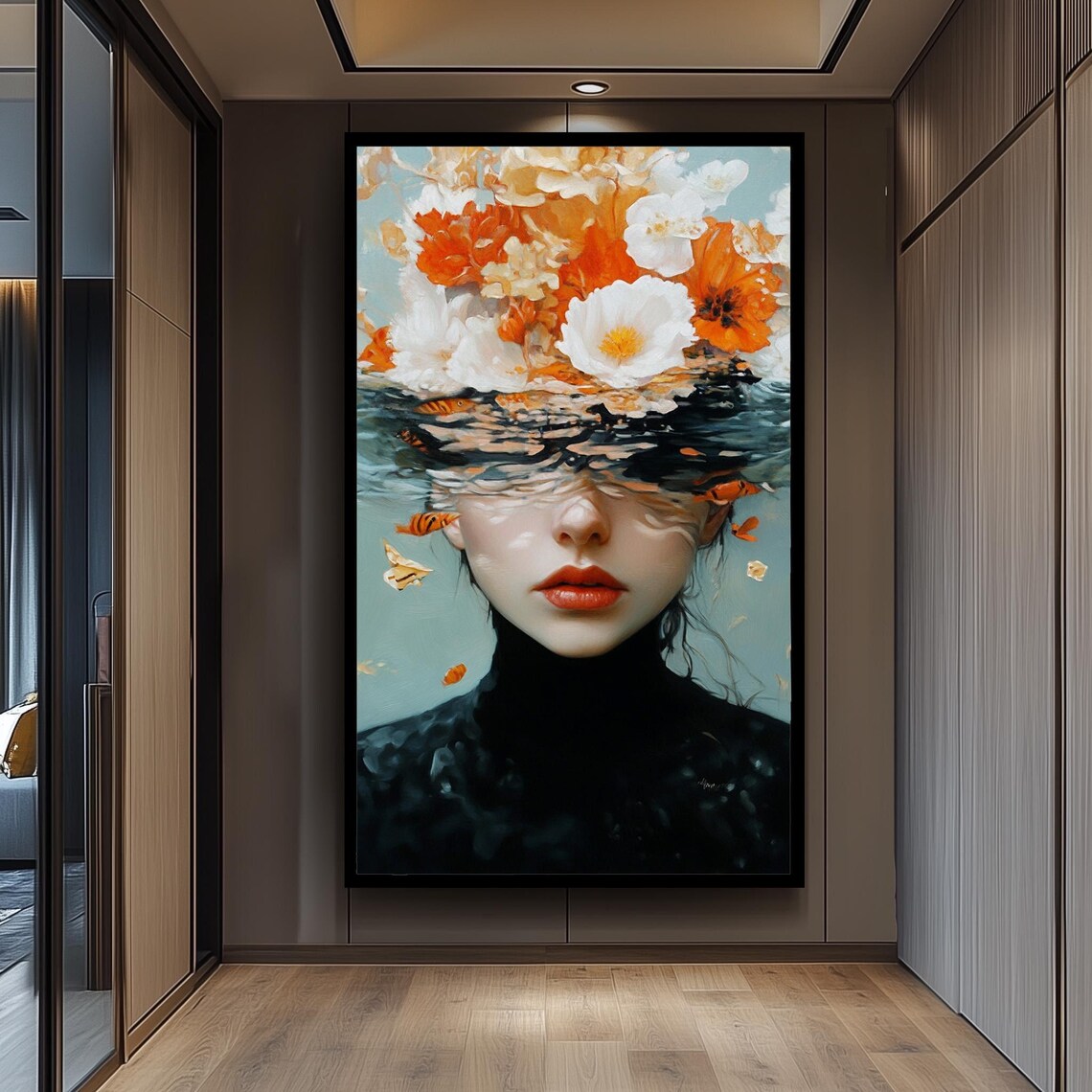 Surreal Woman Portrait Art Print, Abstract Feminine