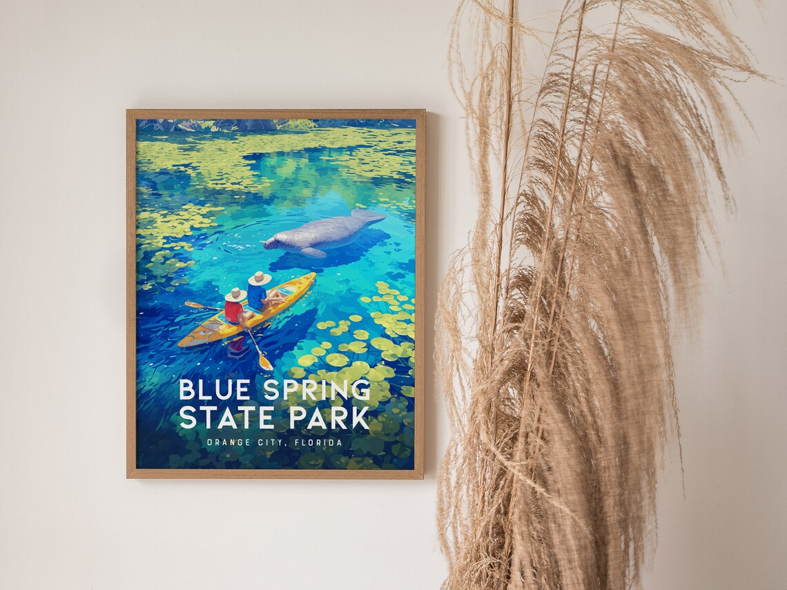 Blue Spring State Park Florida Travel Poster Print - Image 2