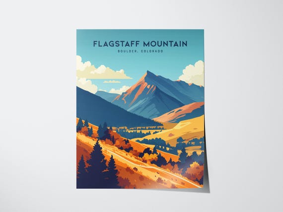 Flagstaff Mountain Print Boulder Colorado Hiking Art