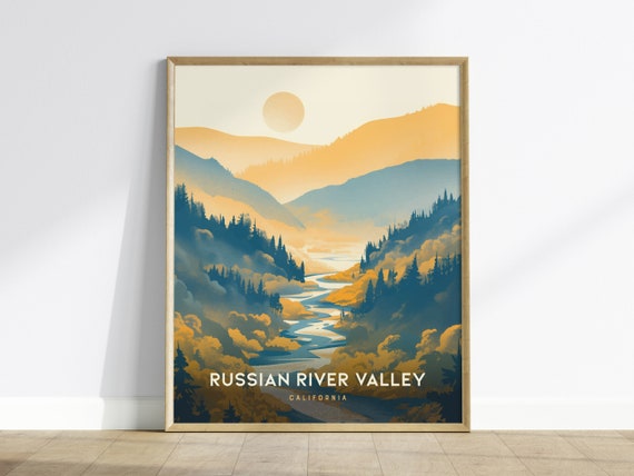 Russian River Valley California Vineyards Travel Poster