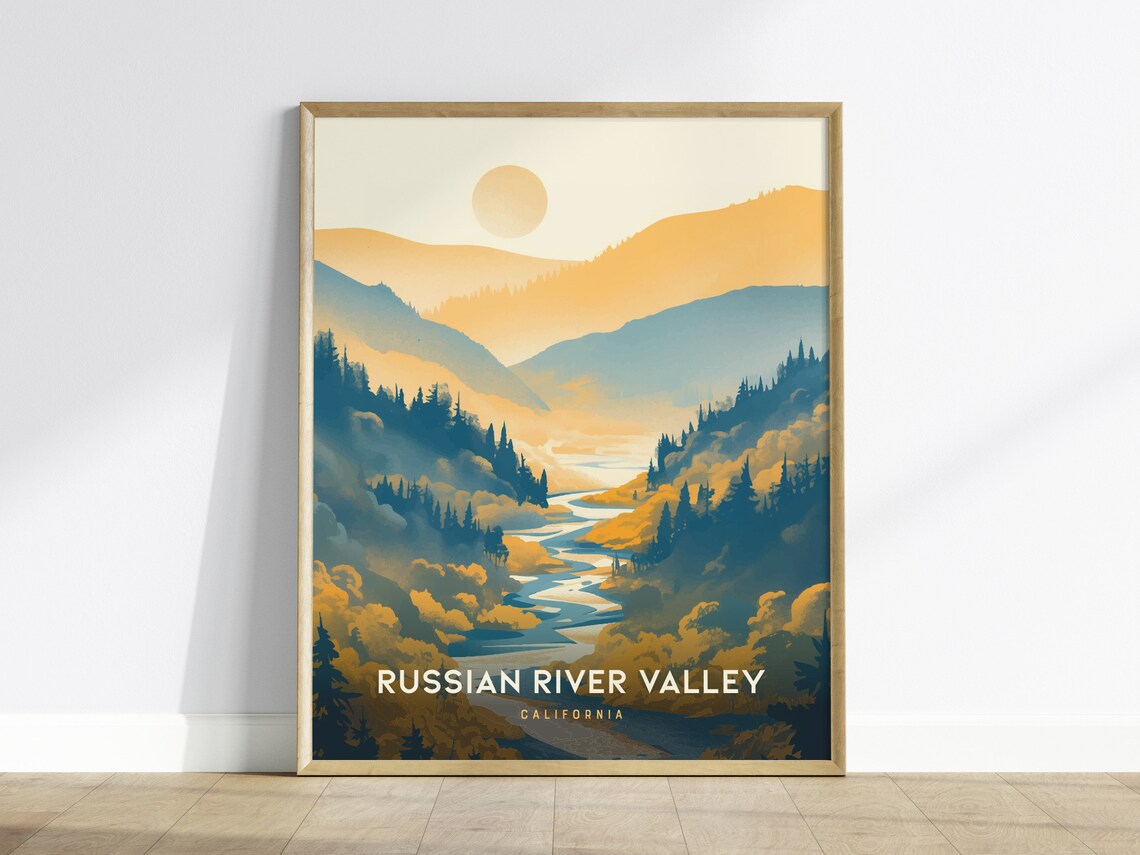Russian River Valley California Vineyards Travel Poster