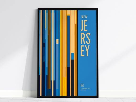New Jersey Minimalist Art Print Abstract State Flag Poster