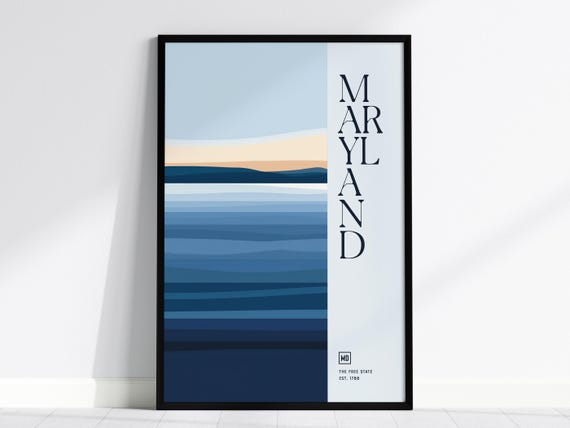Chesapeake Bay Print Abstract Coastal Maryland Wall Art