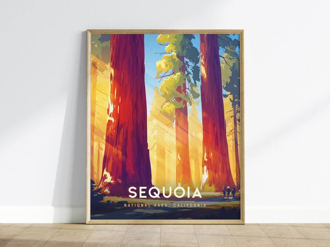 Sequoia National Park Travel Poster, Park Wall Art