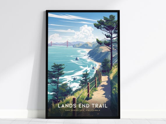 Lands End Trail San Francisco Golden Gate Coastal View Travel Poster