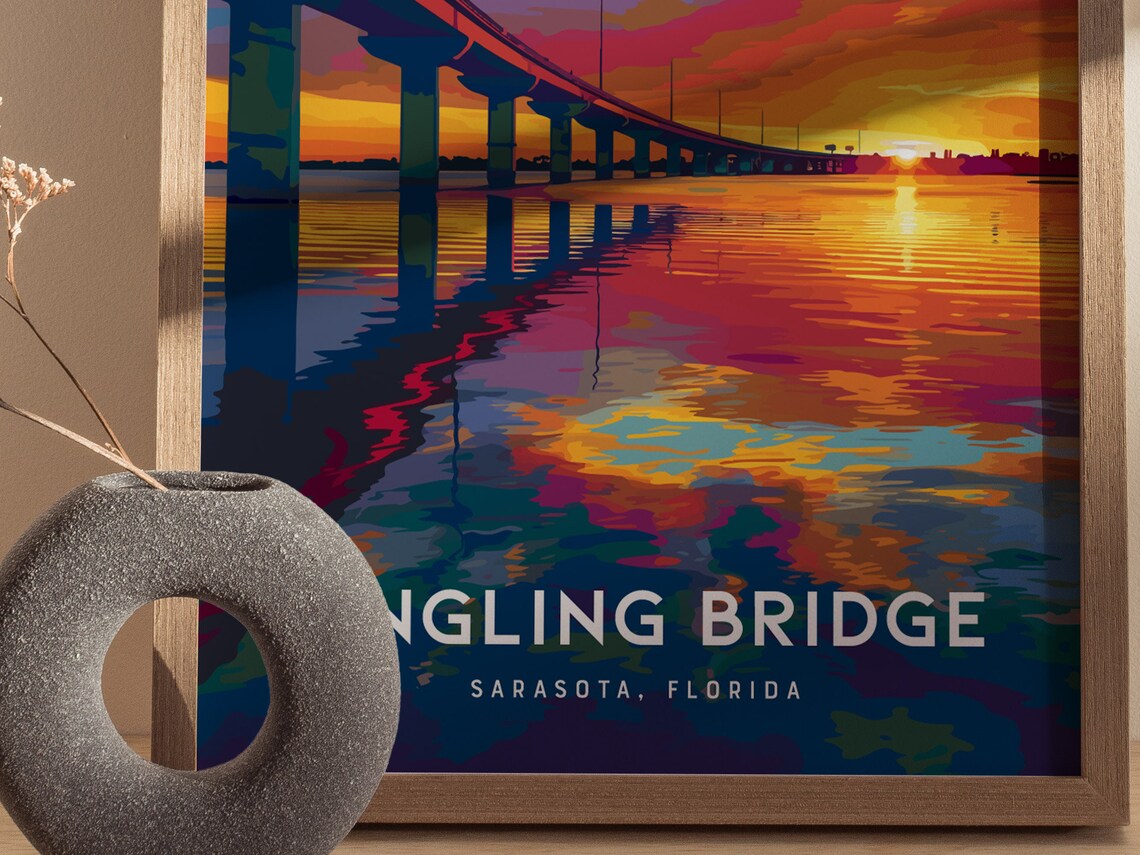 John Ringling Bridge Sarasota Florida Travel Poster - Image 4