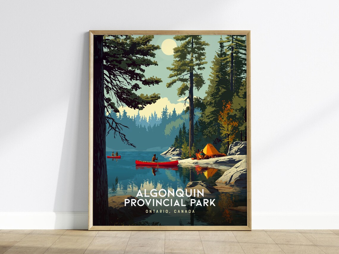 Algonquin Park Canoe Art Print, Ontario Canada