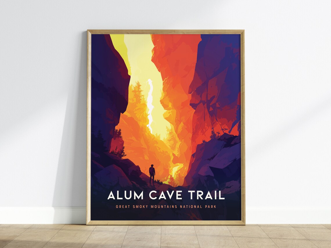 Alum Cave Trail Great Smoky Mountains Sunset Canyon Hiking Poster