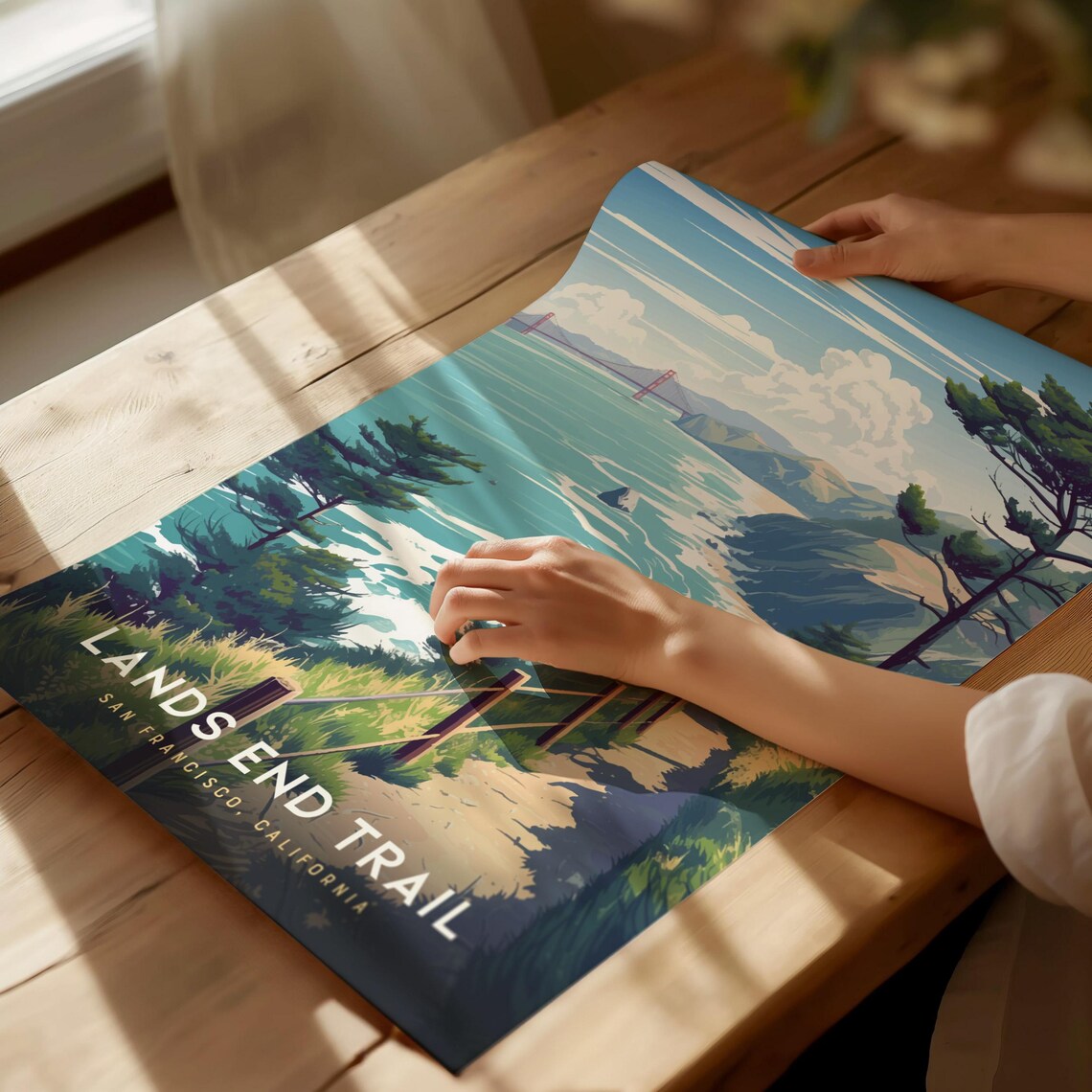 Lands End Trail San Francisco Golden Gate Coastal View Travel Poster - Image 3