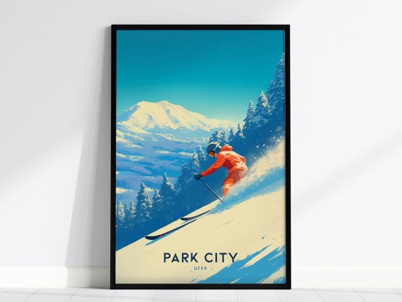Park City Utah Ski Poster Vintage Mountain Print