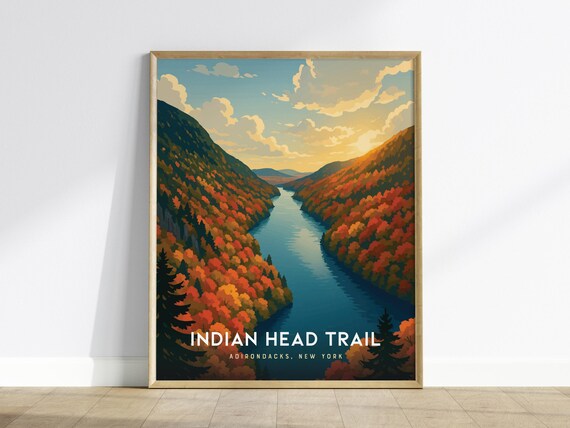 Indian Head Trail Adirondacks New York Fall Foliage River Poster