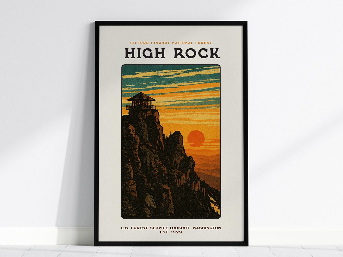 High Rock Lookout Gifford Pinchot Washington Forest Sunset Poster