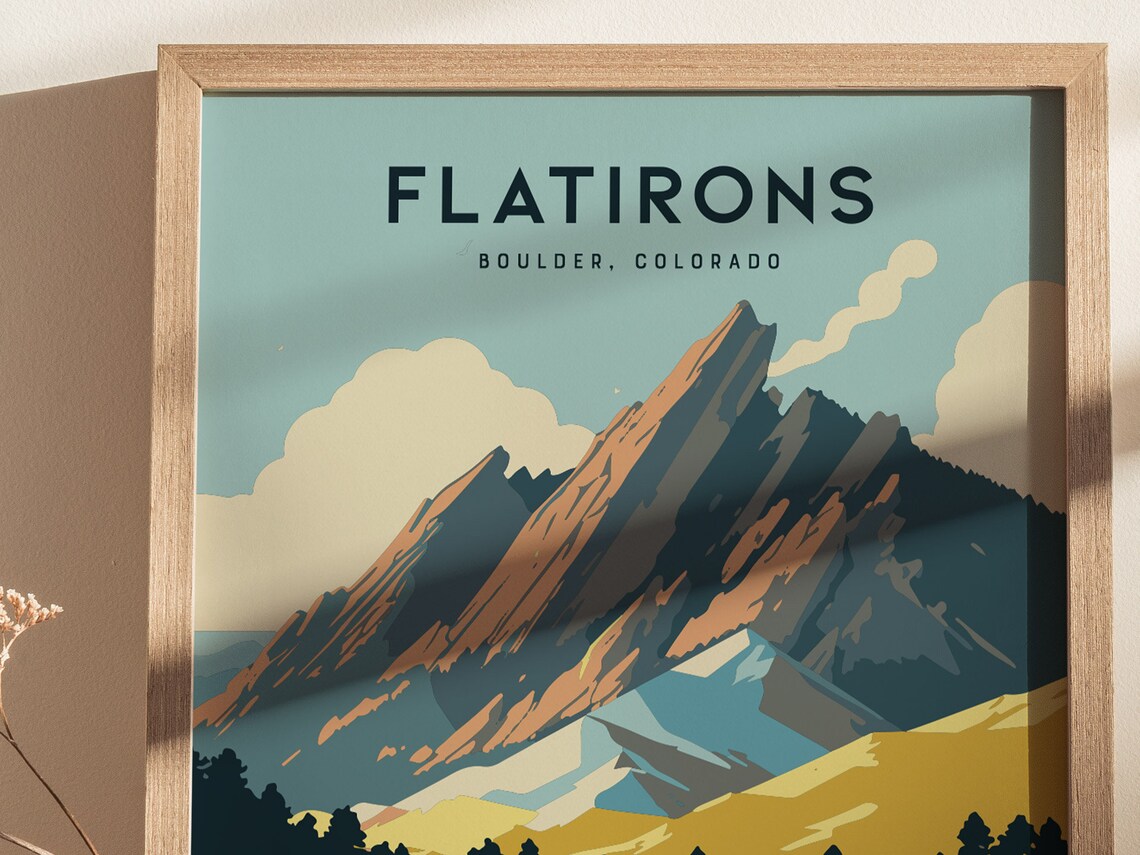 Flatirons Boulder Colorado Travel Poster, Mountain View - Image 2