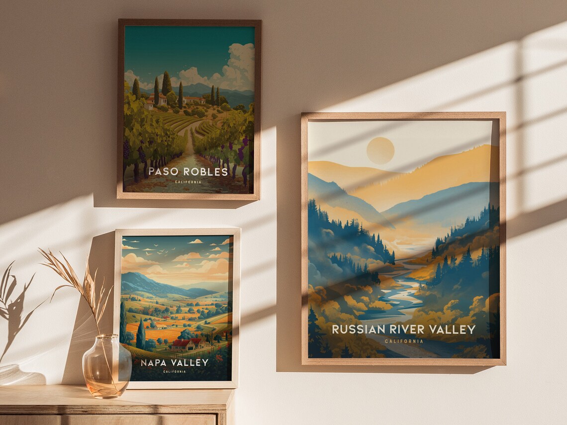 Russian River Valley California Vineyards Travel Poster - Image 4