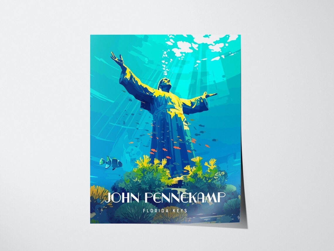 Christ Of The Abyss Poster, Key Largo Religious Art
