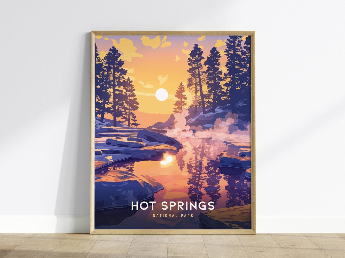 Hot Springs National Park Sunset Steaming Springs Art Poster