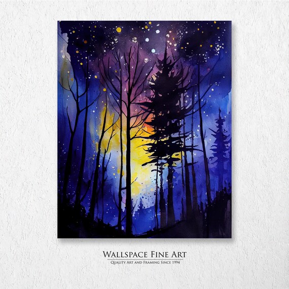 Starry Night Landscape Painting Wall Art Dcor Print Wallspace Fine 20002