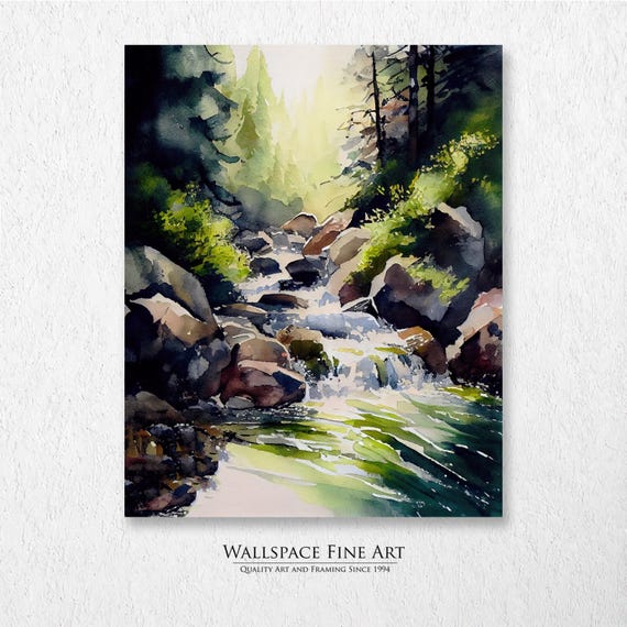 Falling Waters Summer Country Stream Landscape Painting Wall Art Dcor Print Wallspace Fine 20043