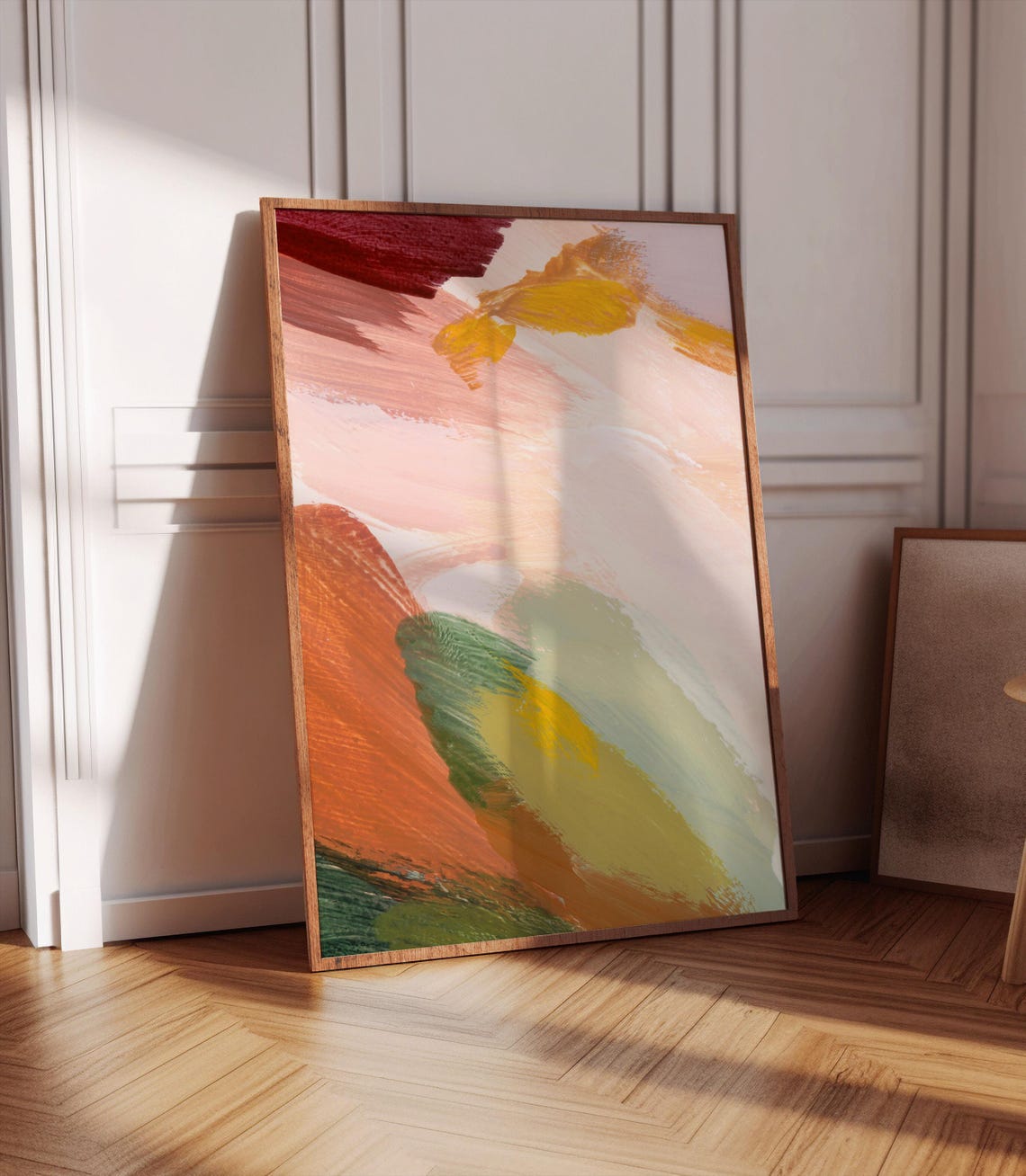 Abstract Brushstrokes Terracotta Sage Blush Modern Art Decor Art Print - Image 3