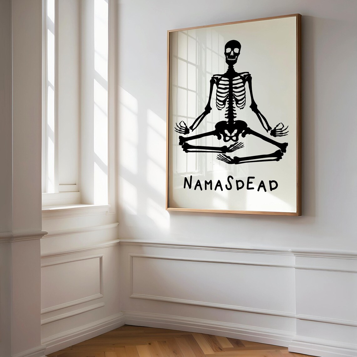 Namasdead Meditating Skeleton Yoga Pose Funny Halloween Poster - Image 3