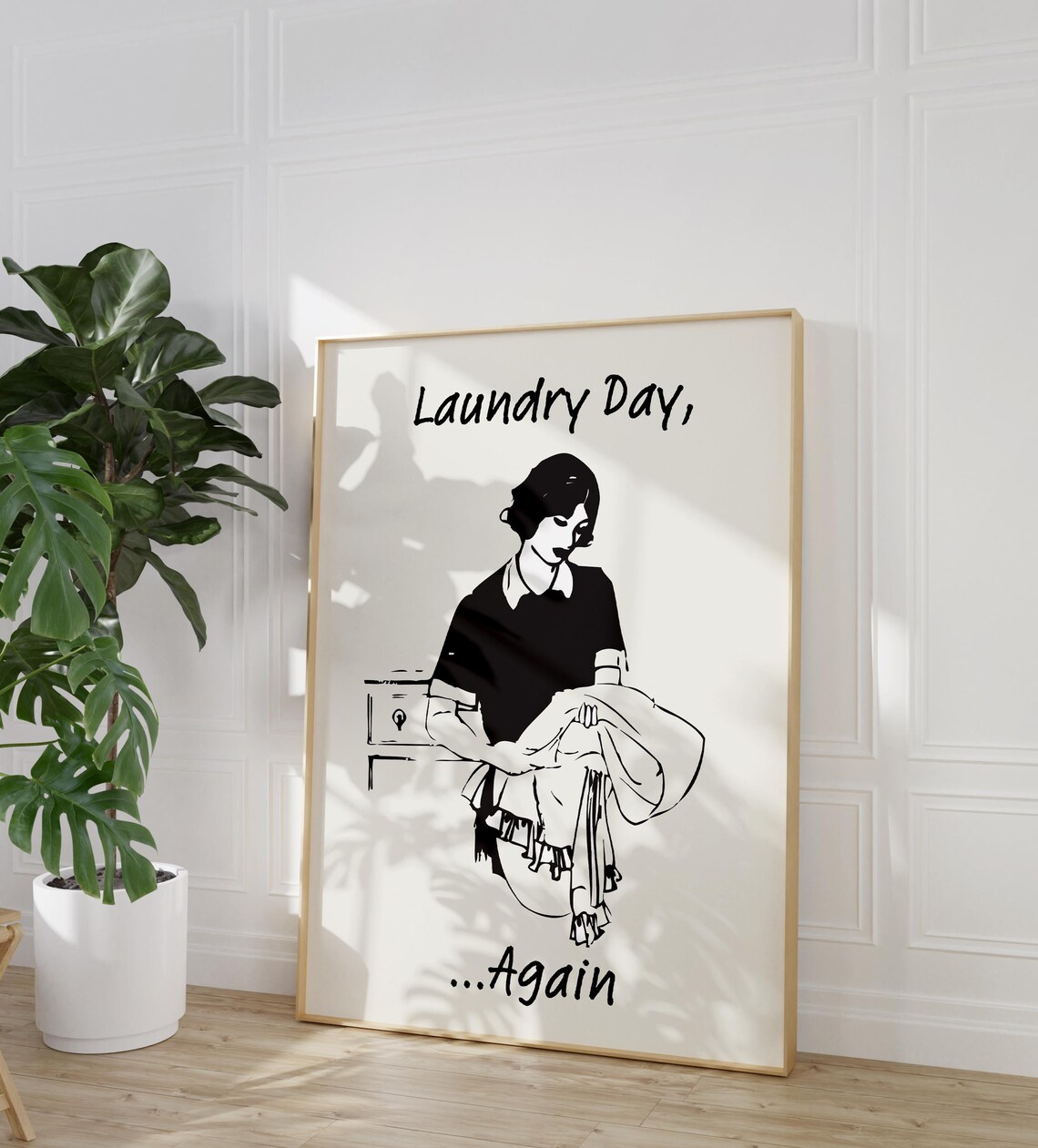 Laundry Day Again Retro Laundry Wall Decor Eclectic Laundry Room Wall Art Funny Laundry Print Minimal - Image 2