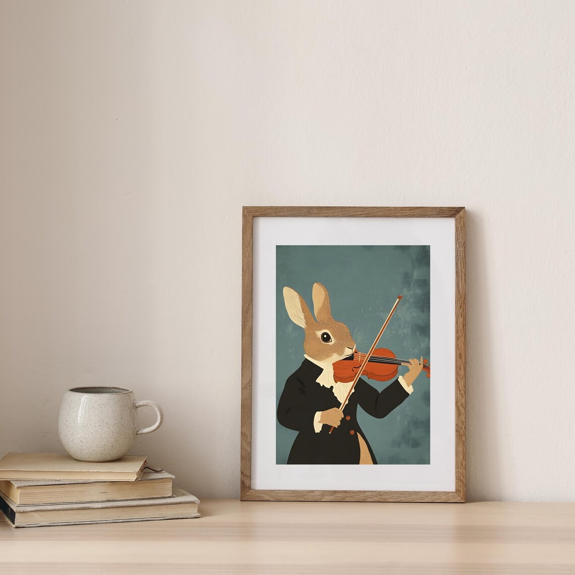 Rabbit Violinist Musician in Tuxedo Elegant Animal Nursery Art Poster - Image 5