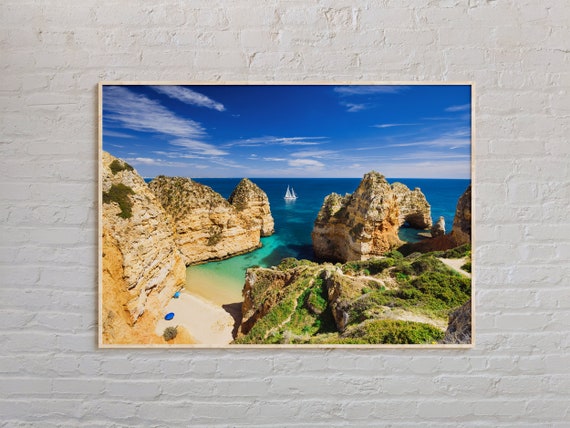 Portugal Lisbon Travel Poster, Real Photo Wall Art