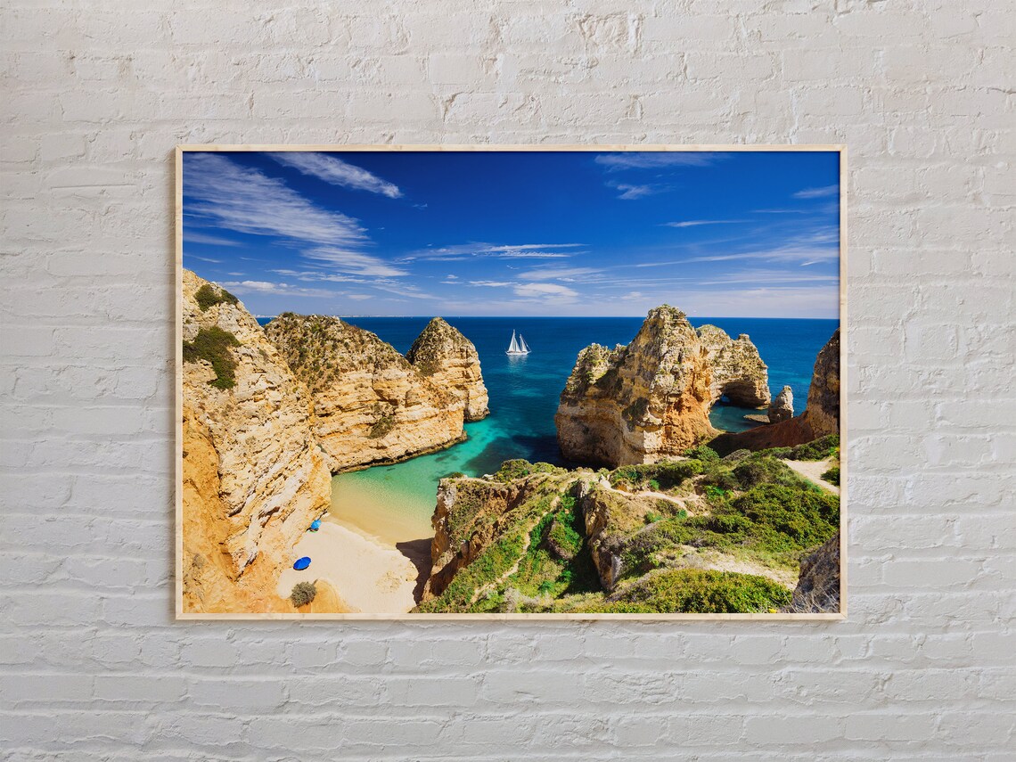 Portugal Lisbon Travel Poster, Real Photo Wall Art