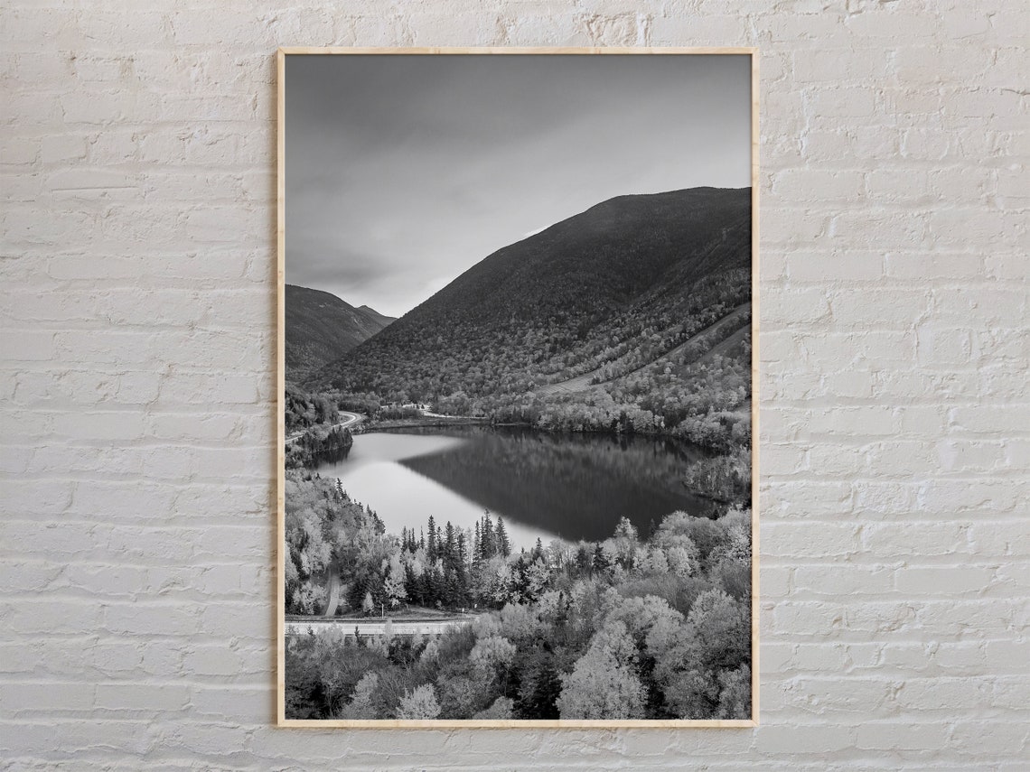 White Mountains New Hampshire Scenic Black and White Photo Poster