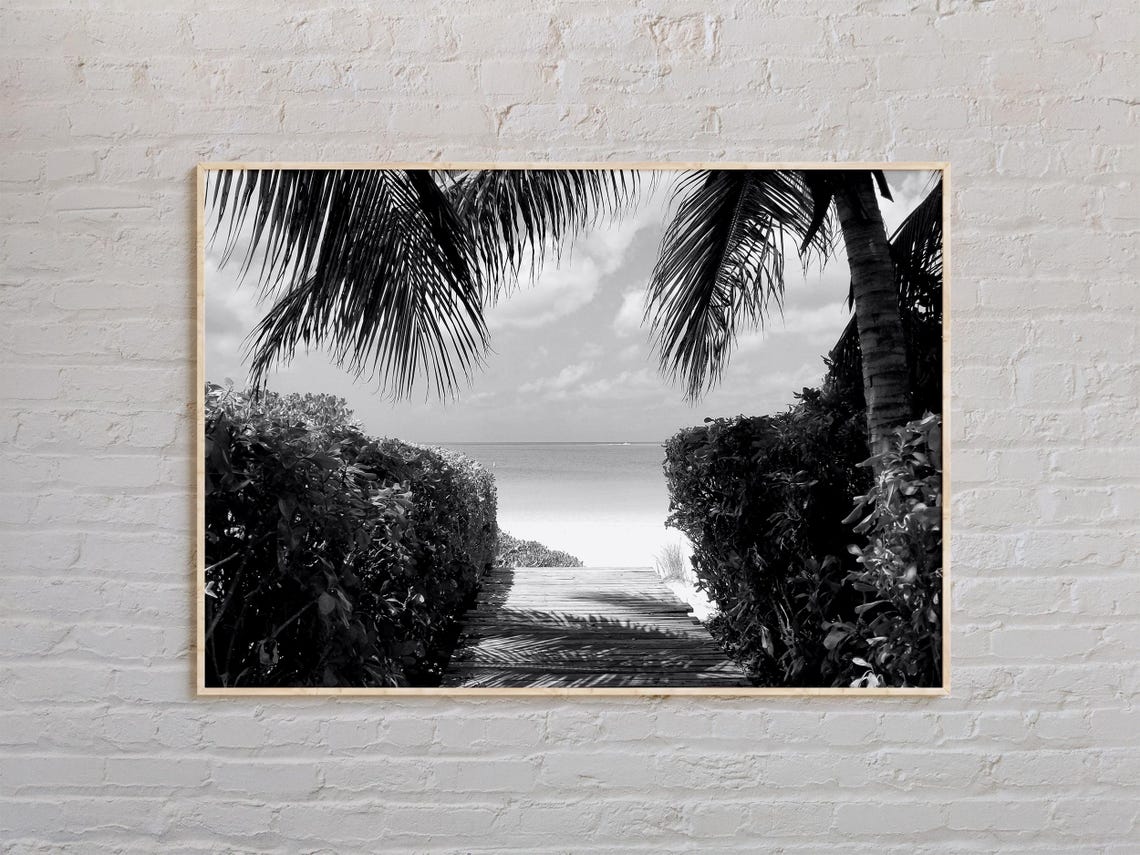 Turks And Caicos Island Beach Boardwalk Palm Fringed Paradise Poster
