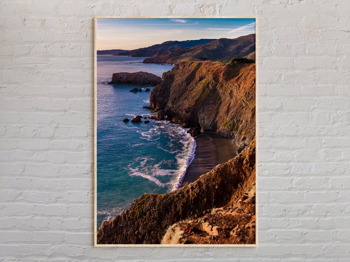 Northern Rocky Pacific Coast Cliffs Sunset Real Photo Poster