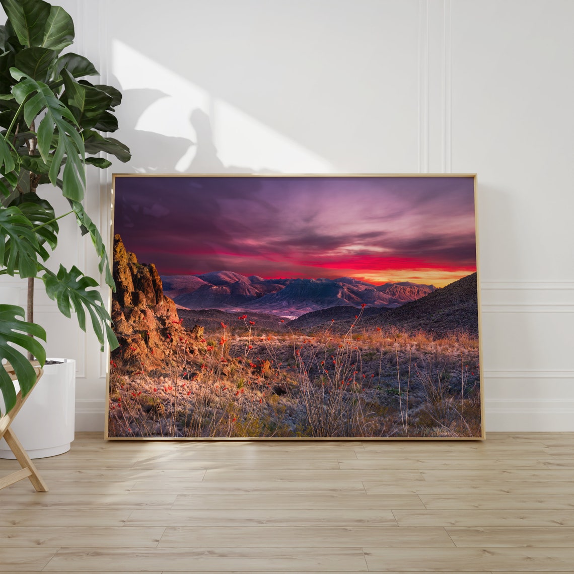 Big Bend National Park Desert Mountains Red Sunset Landscape Poster - Image 3