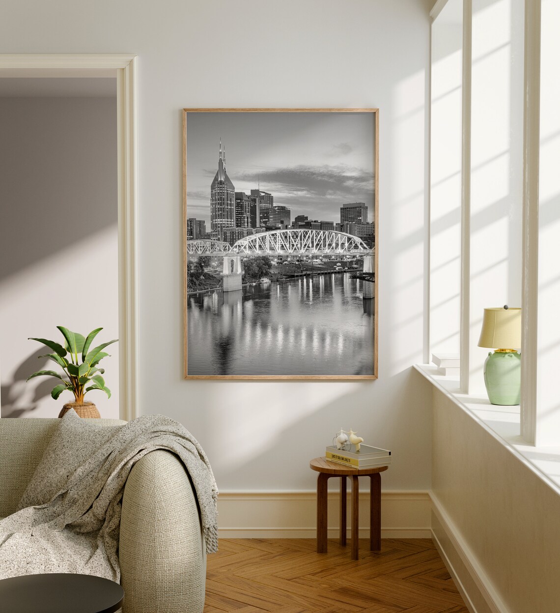 Nashville Black And White Travel Poster, Wall Art - Image 5