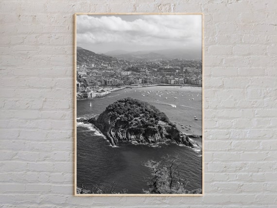 Black and White San Sebastin Travel Poster
