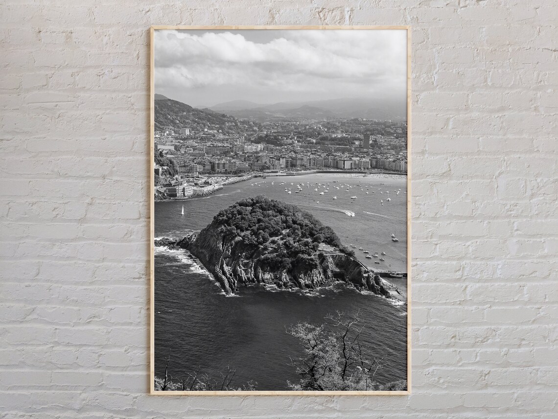Black and White San Sebastin Travel Poster