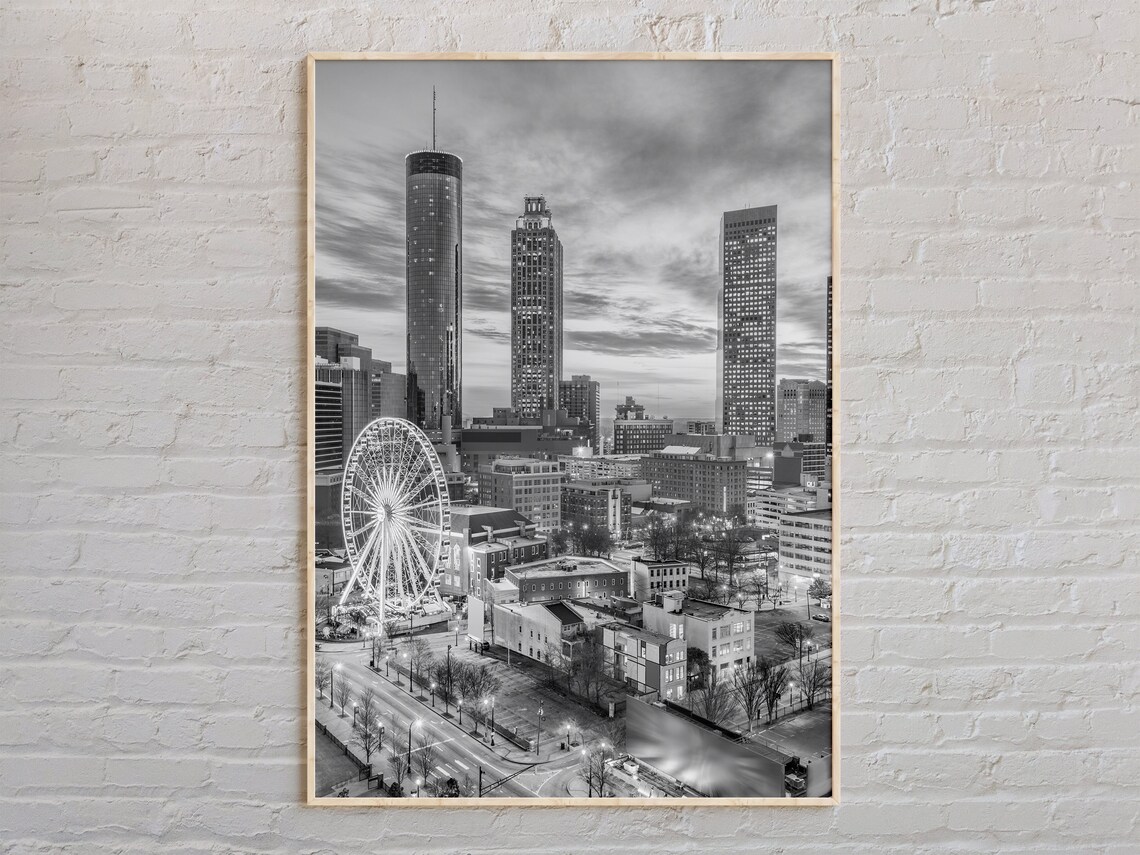 Atlanta Black And White Travel Poster, Georgia