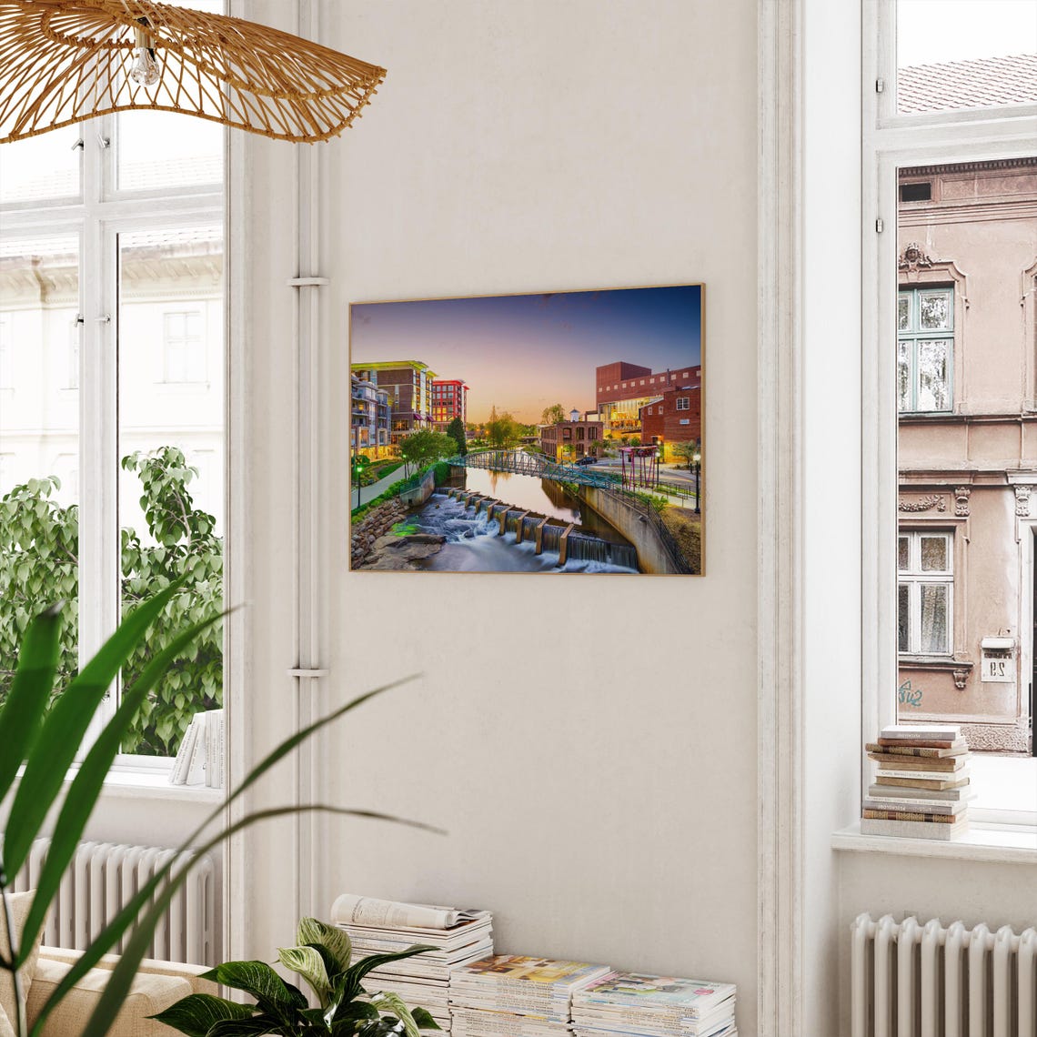 Greenville South Carolina Falls Park Sunset Downtown River Poster - Image 3