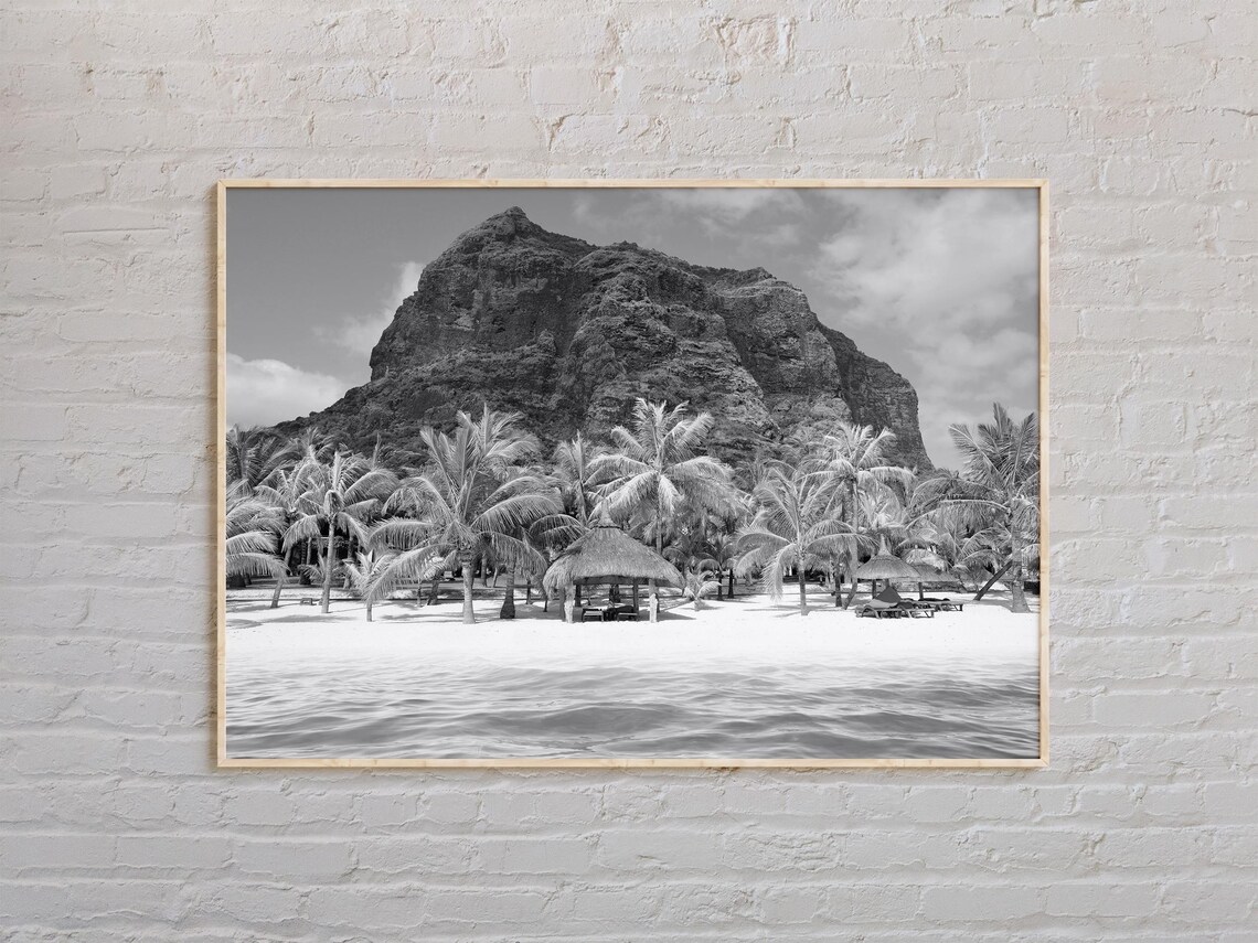 Mauritius Black and White Travel Poster, Africa
