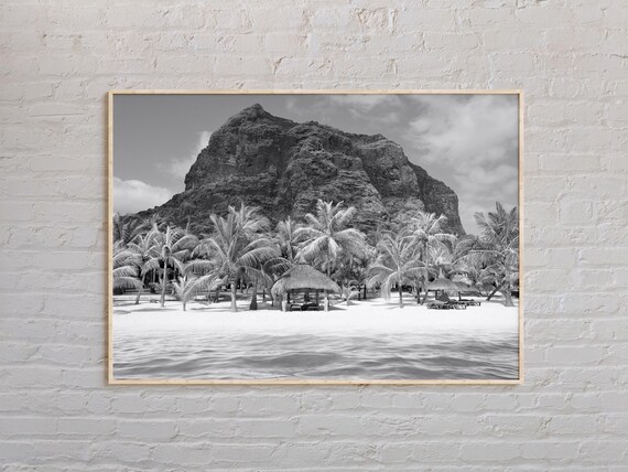 Mauritius Black and White Travel Poster, Africa