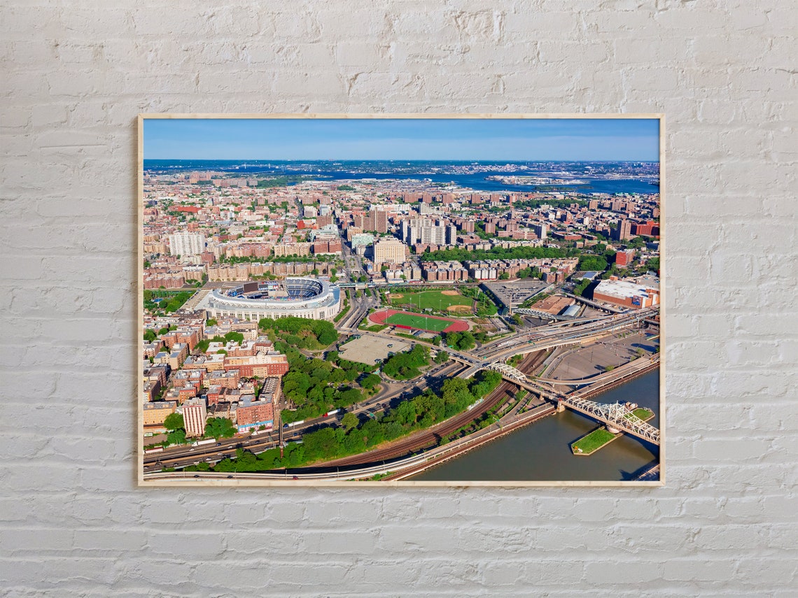 Aerial Bronx Skyline with Yankee Stadium at Golden Hour Photo Poster