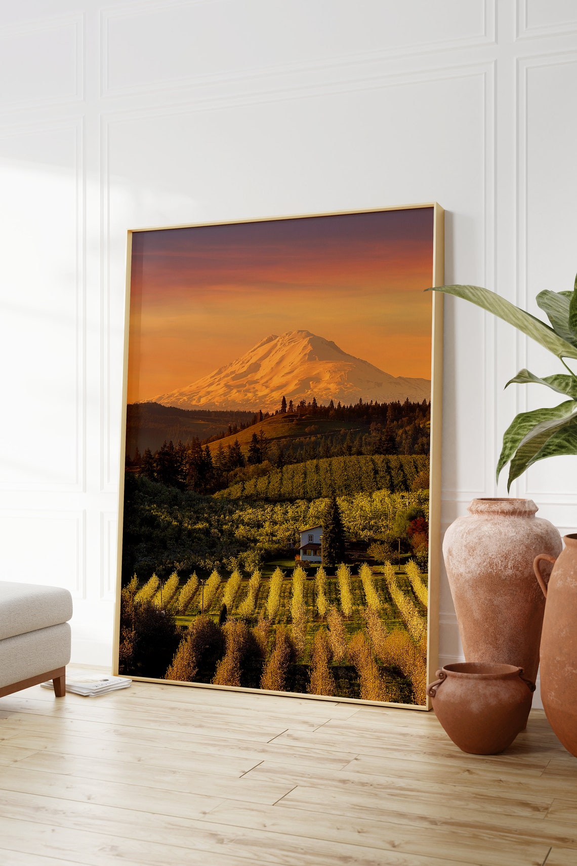 Oregon Mount Hood Sunrise Orchard Valley Mountain Farm Poster - Image 2
