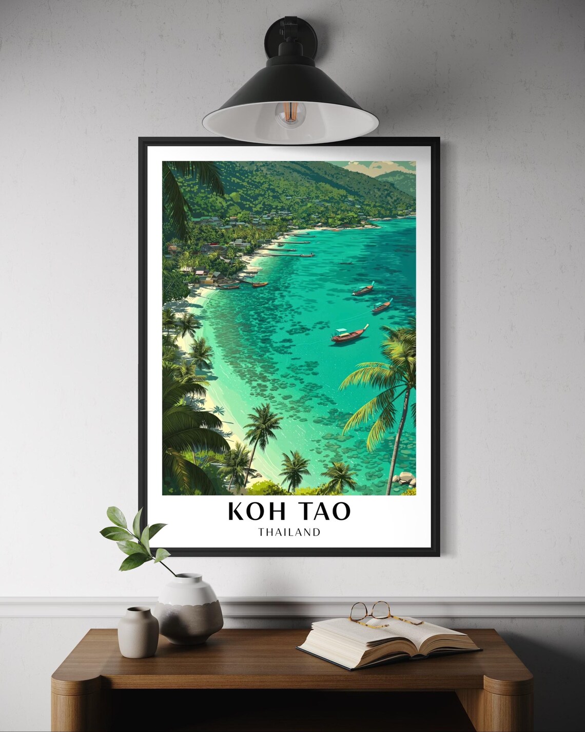 Koh Tao Travel Poster, Thailand Island Paradise
