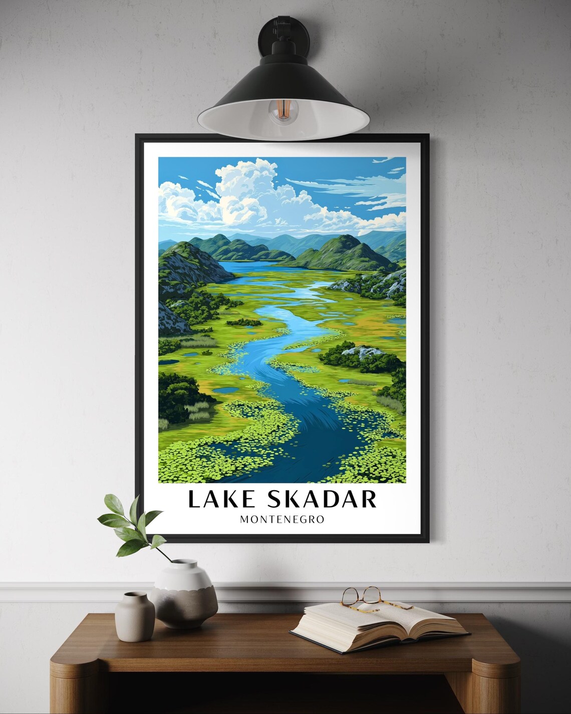 Lake Skadar Travel Poster, Montenegro Landscape