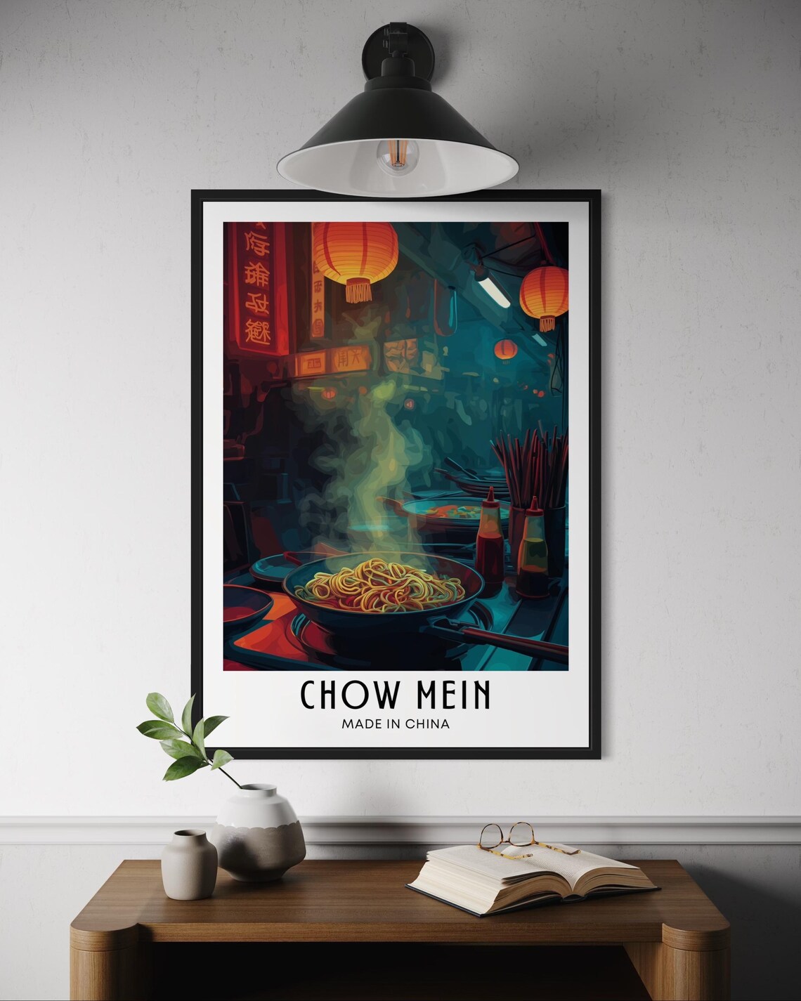 Chow Mein Poster, Chinese Food Kitchen Art Print